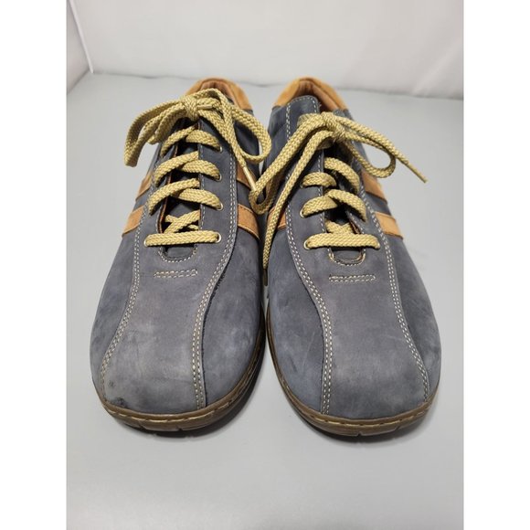 Skechers Critics Men's Blue Tan Striped Leather Oxford Shoes, 10 - SN 60043 - Picture 2 of 7